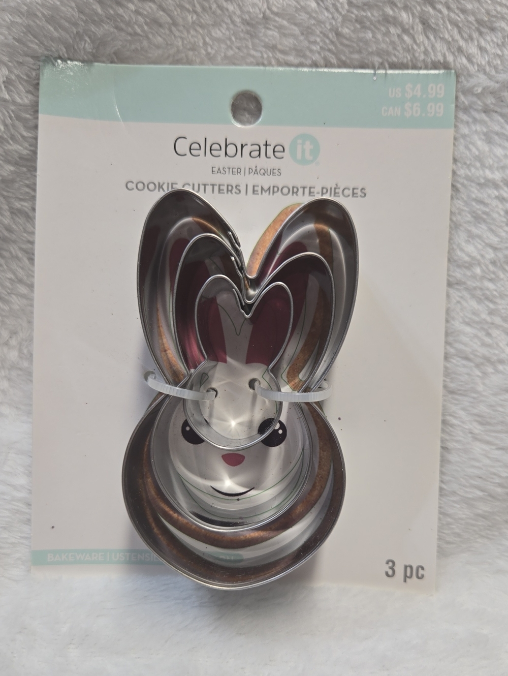 🌞Celebrate It Silver Bunny Cookie Cutter Set with Pink Accents